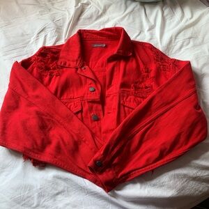 LF red denim jacket